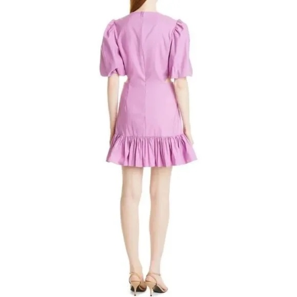 Veronica Beard Iker Puff Sleeve Cutout Dress in Vivid Orchid Size 10 New NWT - Picture 2 of 13